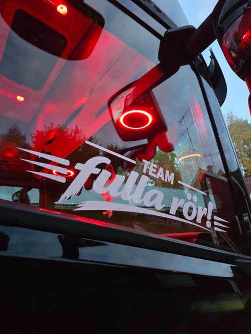 "team fulla rör" dekal (vit)