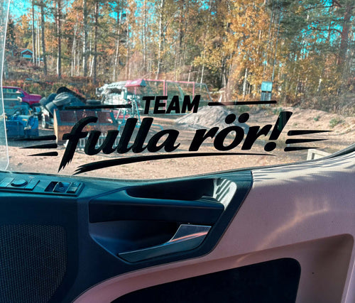 "team fulla rör" dekal (svart)
